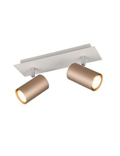 Regleta para techo de 2 focos MARLEY bombilla excl. 2x GU10 max. 35W IP20 Marrón-Beige