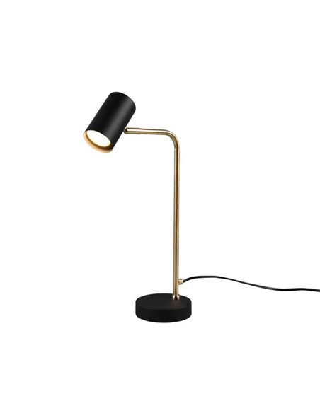 Lámpara de sobremesa minimalista MARLEY bombilla excl. 1x GU10 max. 5W IP20 Negro-Oro