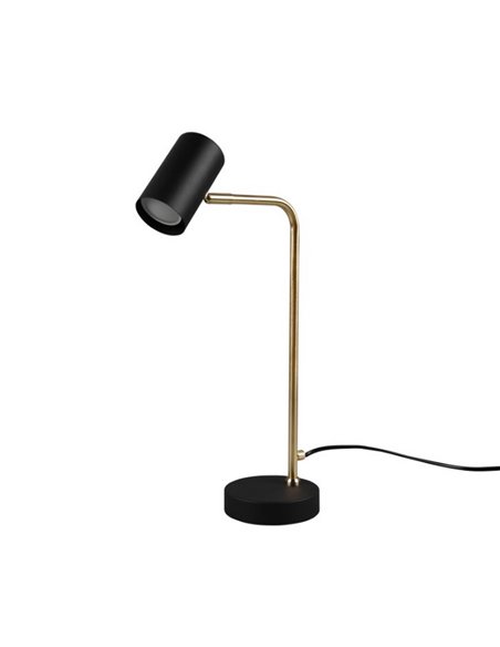 Lámpara de sobremesa minimalista MARLEY bombilla excl. 1x GU10 max. 5W IP20 Negro-Oro