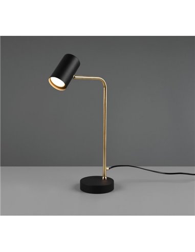 Lámpara de sobremesa minimalista MARLEY bombilla excl. 1x GU10 max. 5W IP20 Negro-Oro