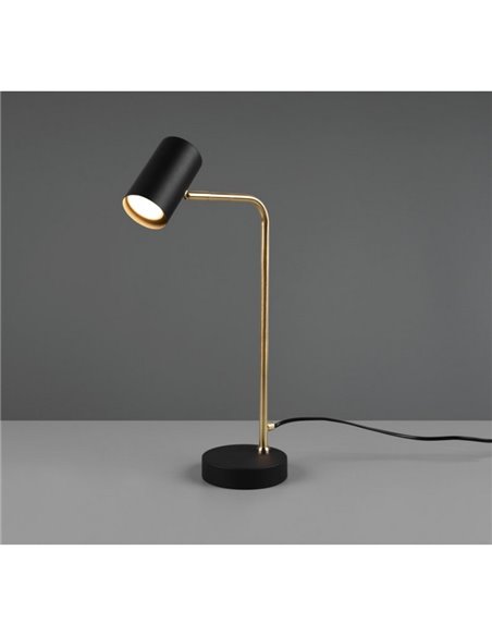 Lámpara de sobremesa minimalista MARLEY bombilla excl. 1x GU10 max. 5W IP20 Negro-Oro
