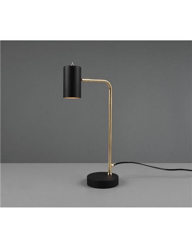 Lámpara de sobremesa minimalista MARLEY bombilla excl. 1x GU10 max. 5W IP20 Negro-Oro