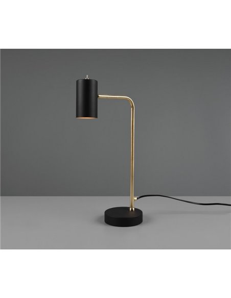 Lámpara de sobremesa minimalista MARLEY bombilla excl. 1x GU10 max. 5W IP20 Negro-Oro