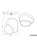 Plafón LED doble para techo RISE 77cm 45W 5300lm, regulable 2700 - 6500K, función memoria y luz de noche IP20 Negro-oro