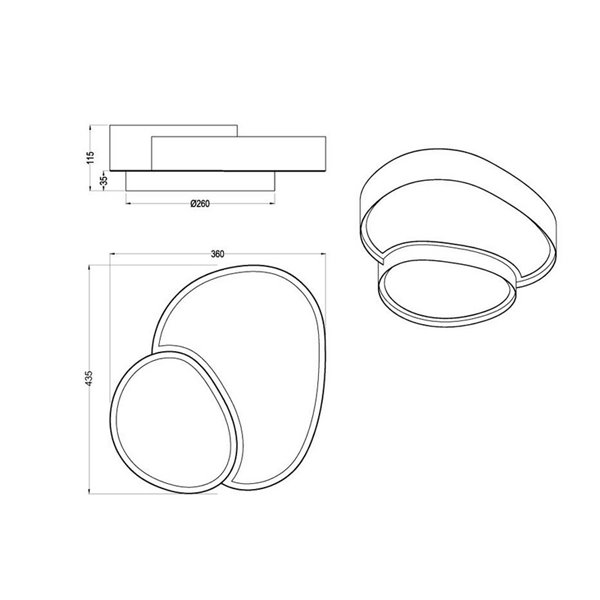Plafón para techo LED 43,5cm RISE 21W 2400lm, función memoria y luz de noche regulable 2700 - 6500K IP20 Blanco