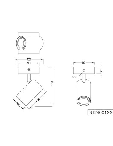 Foco de techo o aplique de pared MARLEY bombilla excl. 1x GU10 max. 25W Marrón-Beige