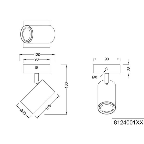 Holofote de teto ou lâmpada de parede MARLEY excl. 1x GU10 máx. 25W Marrom-Bege
