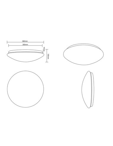 Luminária de teto LED 38cm LUKIDA 18W 2000lm, função de memória 3000 - 6000K e luz noturna IP20 Branca