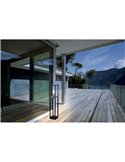 Lámpara de pie/Baliza para exterior CASCINETA, con estructura de fundición de aluminio negro, E27, IP54 