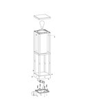 Lámpara de pie/Baliza para exterior CASCINETA, con estructura de fundición de aluminio negro, E27, IP54 