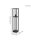Lámpara de pie/Baliza para exterior CASCINETA, con estructura de fundición de aluminio negro, E27, IP54 