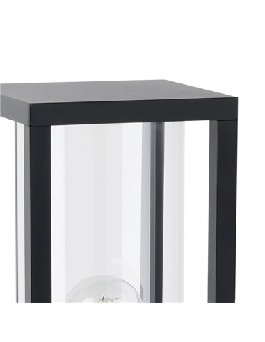 Lámpara de pie/Baliza para exterior CASCINETA, con estructura de fundición de aluminio negro, E27, IP54 