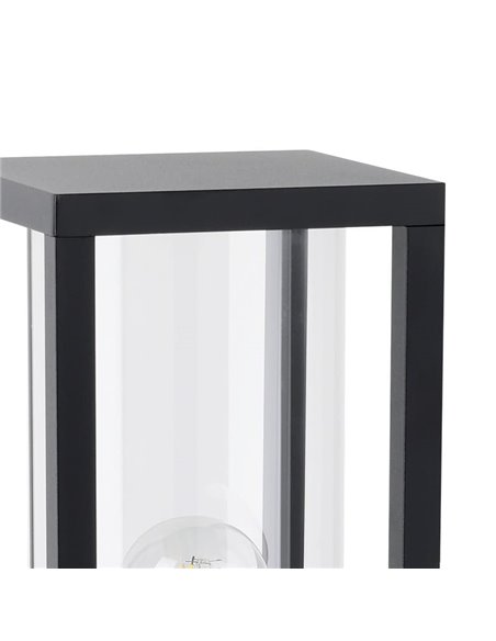 Lámpara de pie/Baliza para exterior CASCINETA, con estructura de fundición de aluminio negro, E27, IP54 