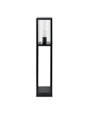 Lámpara de pie/Baliza para exterior CASCINETA, con estructura de fundición de aluminio negro, E27, IP54 