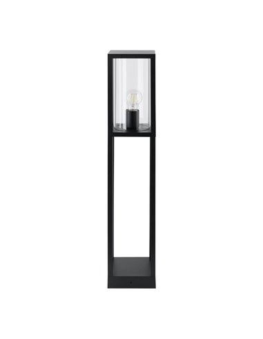 Lámpara de pie/Baliza para exterior CASCINETA, con estructura de fundición de aluminio negro, E27, IP54 