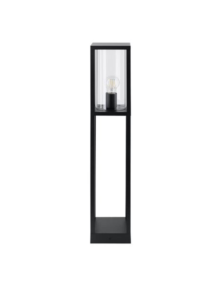 Lámpara de pie/Baliza para exterior CASCINETA, con estructura de fundición de aluminio negro, E27, IP54 