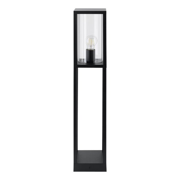 Lámpara de pie/Baliza para exterior CASCINETA, con estructura de fundición de aluminio negro, E27, IP54 