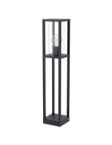 Lámpara de pie/Baliza para exterior CASCINETA, con estructura de fundición de aluminio negro, E27, IP54 