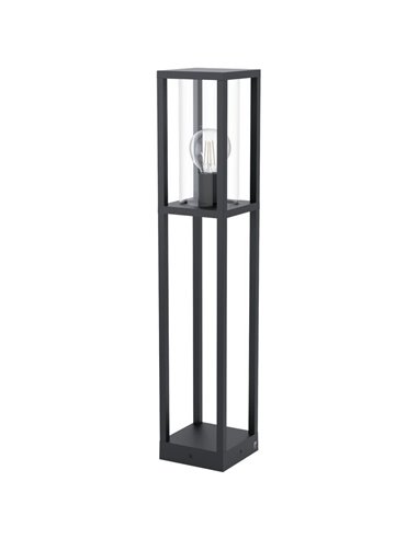 Lámpara de pie/Baliza para exterior CASCINETA, con estructura de fundición de aluminio negro, E27, IP54 