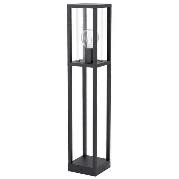 Lámpara de pie/Baliza para exterior CASCINETA, con estructura de fundición de aluminio negro, E27, IP54 