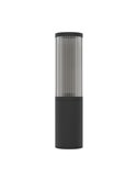 Aplique de pared exterior SALLE, negro cilíndrico con estructura de aluminio y plástico estriado, E27, IP54
