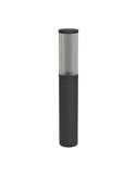 Baliza para exterior SALLE, negro con estructura de aluminio y plástico estriado, E27, IP54