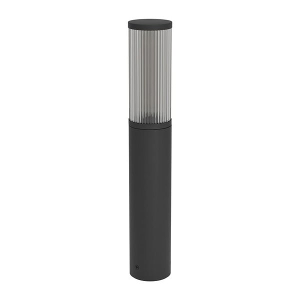 Baliza para exterior SALLE, negro con estructura de aluminio y plástico estriado, E27, IP54