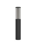 Baliza para exterior SALLE, negro con estructura de aluminio y plástico estriado, E27, IP54