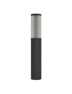 Baliza para exterior SALLE, negro con estructura de aluminio y plástico estriado, E27, IP54