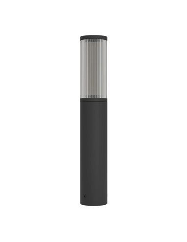 Baliza para exterior SALLE, negro con estructura de aluminio y plástico estriado, E27, IP54