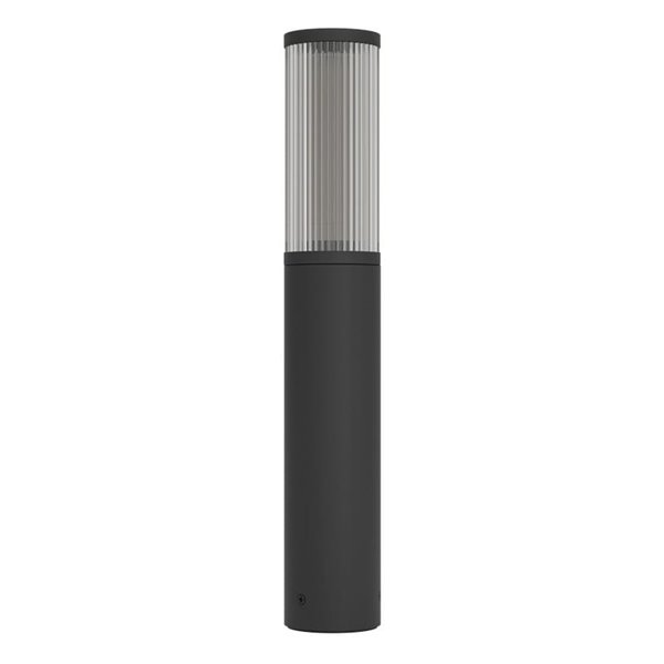 Baliza para exterior SALLE, negro con estructura de aluminio y plástico estriado, E27, IP54