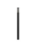 Baliza exterior SALLE, negra con estructura de alumino y plástico estriado, 110cm altura E27, IP54