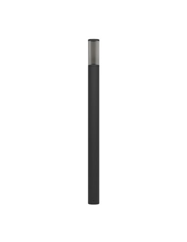 Baliza exterior SALLE, negra con estructura de alumino y plástico estriado, 110cm altura E27, IP54