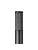 Baliza exterior SALLE, negra con estructura de alumino y plástico estriado, 110cm altura E27, IP54