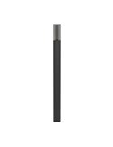 Baliza exterior SALLE, negra con estructura de alumino y plástico estriado, 110cm altura E27, IP54
