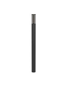 Baliza exterior SALLE, negra con estructura de alumino y plástico estriado, 110cm altura E27, IP54
