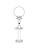 Farol externo NISIA, estrutura em aço inoxidável, altura 1m, abajur redondo Ø20cm, E27, IP44