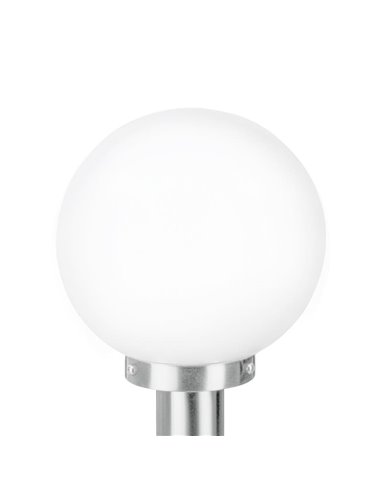 Farol externo NISIA, estrutura em aço inoxidável, altura 1m, abajur redondo Ø20cm, E27, IP44