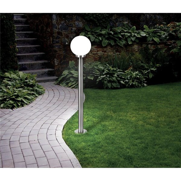 Baliza para exterior NISIA, estructura en acero inoxidable 1m altura tulipa redonda Ø20cm, E27, IP44