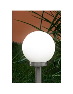 Baliza exterior 50cm de altura NISIA, con estructura de acero inoxidable y tulipa de cristal redonda blanca, E27, IP44 2