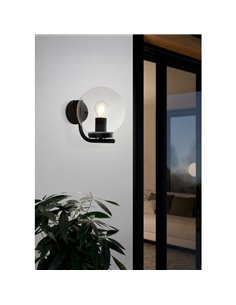 Luminária de parede externa TAVERNA, com estrutura em aço galvanizado preto e cúpula de plástico transparente, E27, IP44 2