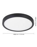 Plafón LED para exterior redondo ARGOLIS 2, negro 20,5W 2400Lm 3000K, Ø285mm, IP44