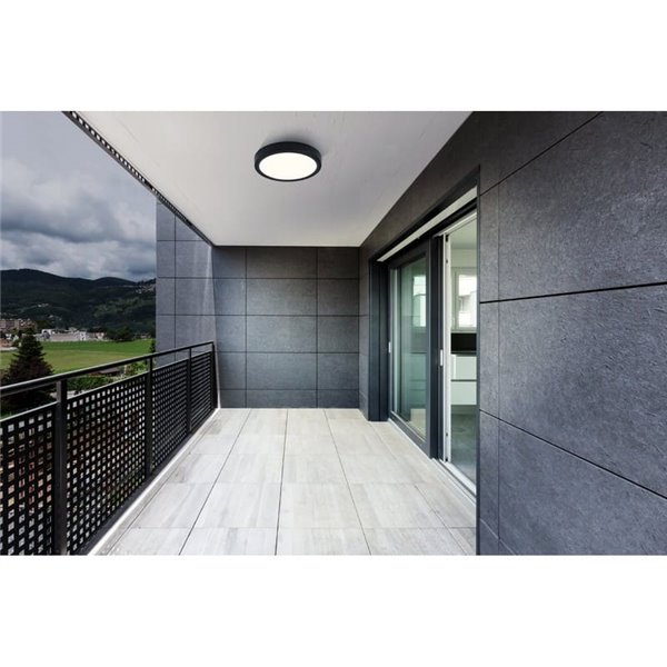 Plafón LED para exterior redondo ARGOLIS 2, negro 20,5W 2400Lm 3000K, Ø285mm, IP44