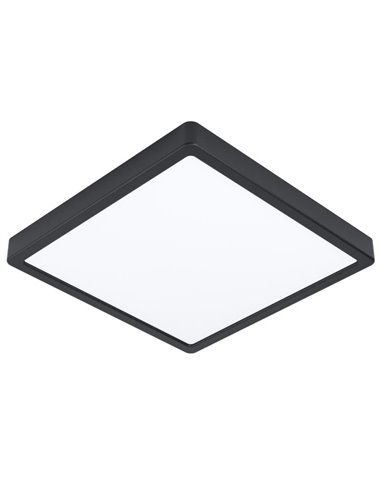 Plafón LED de exterior cuadrado negro ARGOLIS 2, para exterior 2400Lm 3000K, IP44