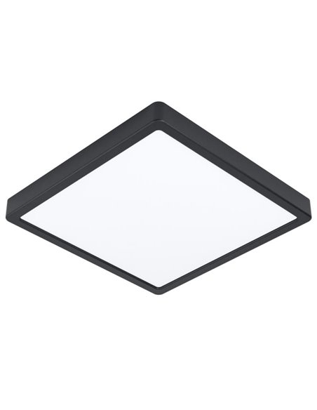 Plafonnier d'extérieur LED carré noir ARGOLIS 2, 2400 Lm 3000 K, IP44