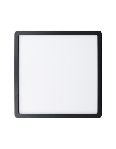 Plafón LED de exterior cuadrado negro ARGOLIS 2, para exterior 2400Lm 3000K, IP44