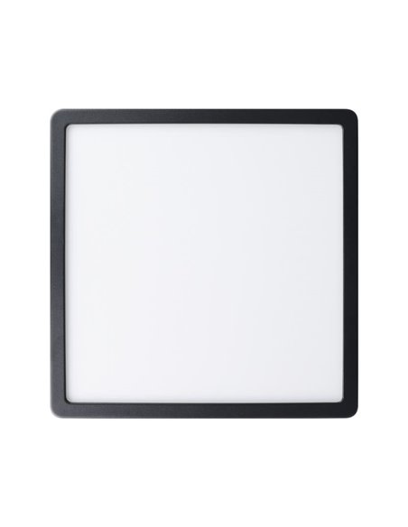 Plafón LED de exterior cuadrado negro ARGOLIS 2, para exterior 2400Lm 3000K, IP44