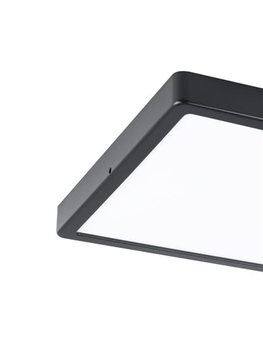 Plafón LED de exterior cuadrado negro ARGOLIS 2, para exterior 2400Lm 3000K, IP44