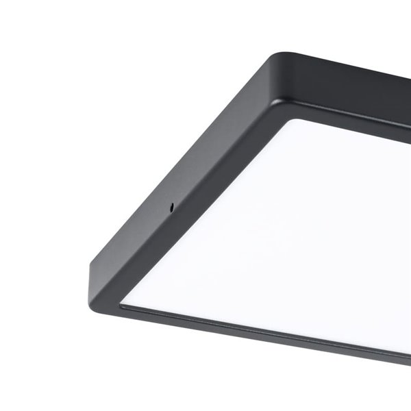 Luminária de teto externa LED quadrada preta ARGOLIS 2, 2400Lm 3000K, IP44