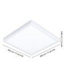 Plafón LED de exterior cuadrado blanco ARGOLIS 2, para exterior 2400Lm 3000K, IP44